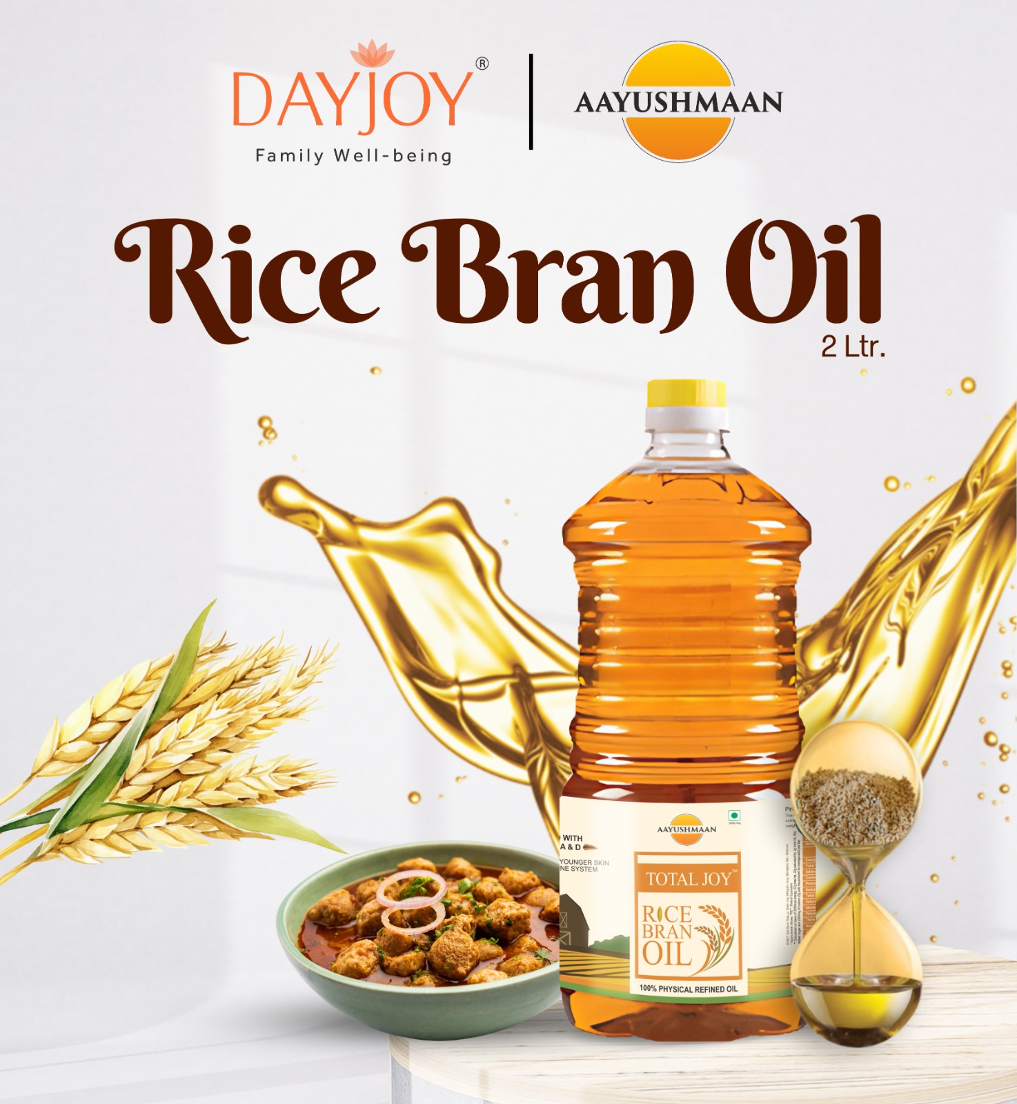 New Total Joy Rice Bran Oil (2 Litre)